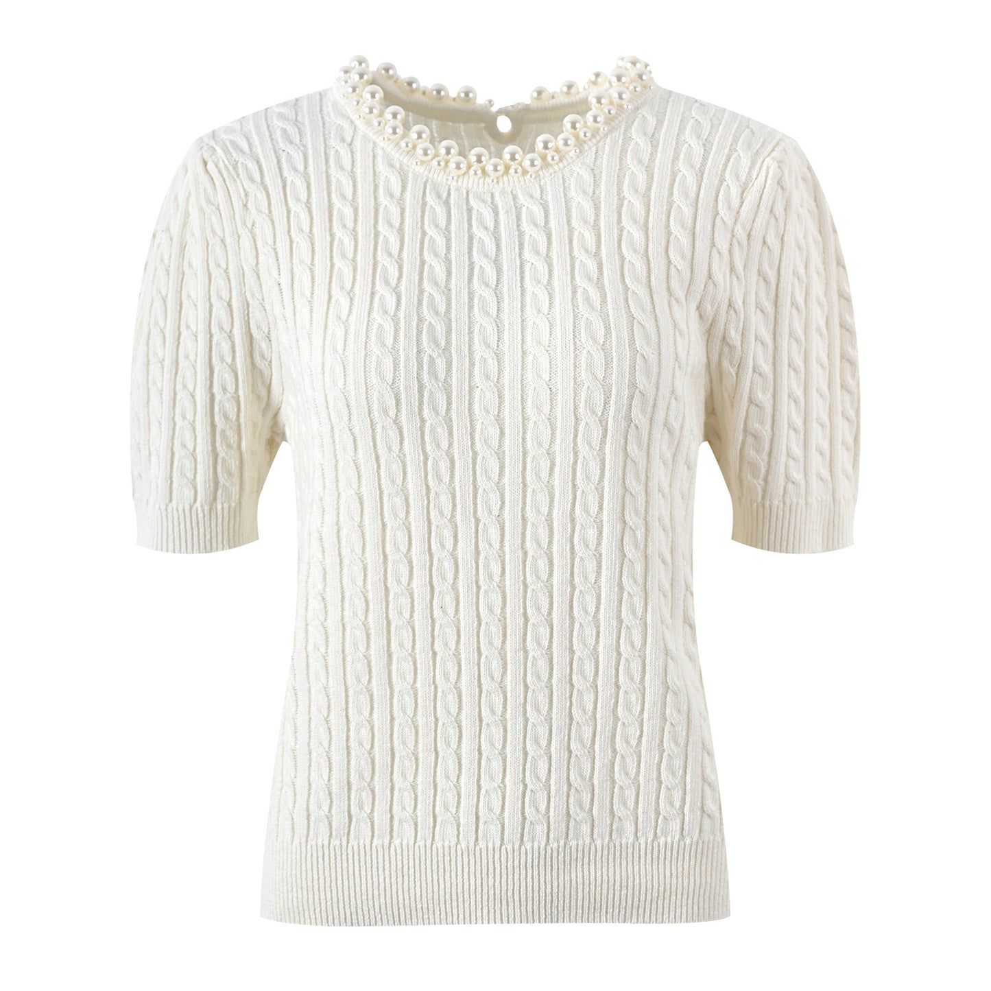 Runder Nacken kurzärmelig schlank