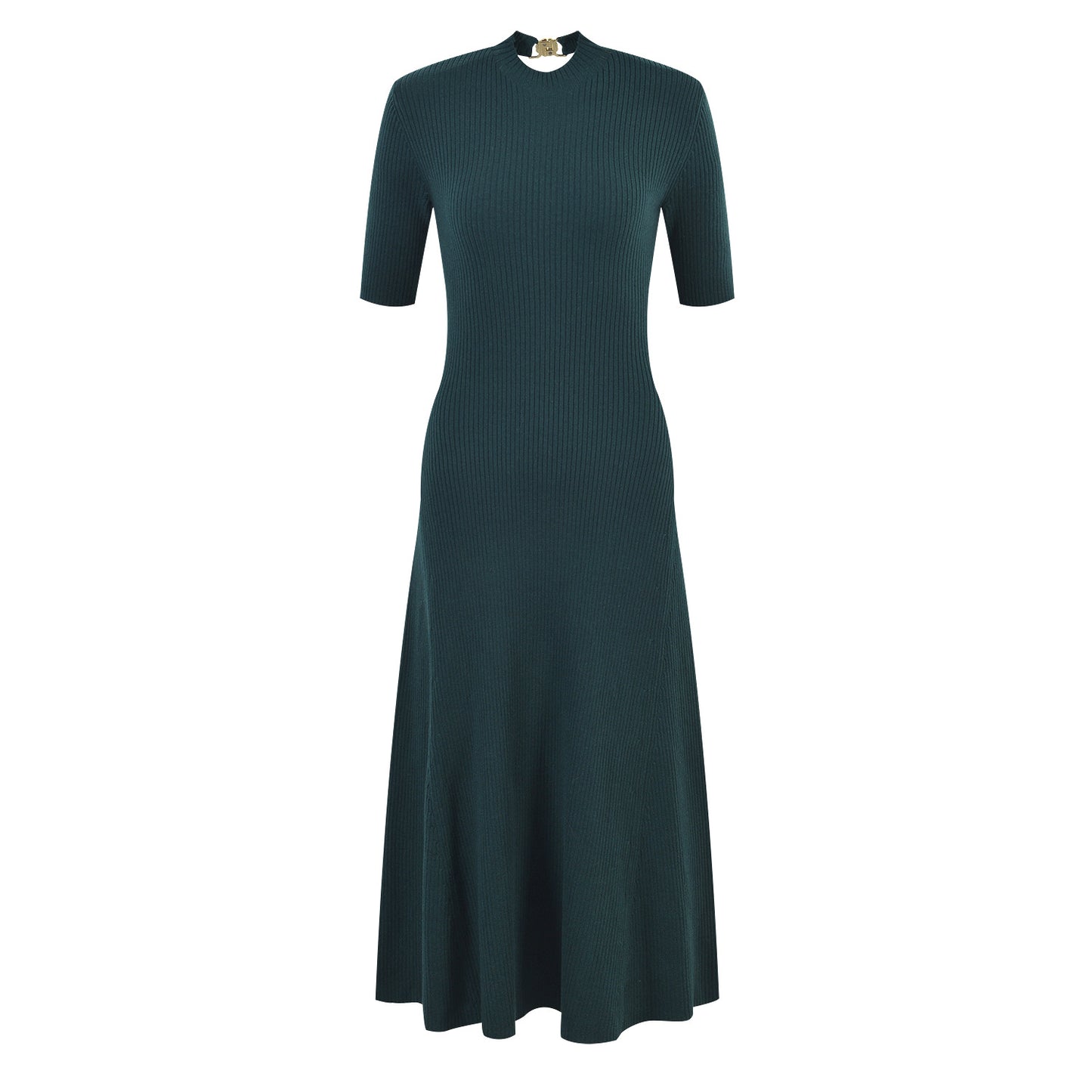 Robe dos nu en tricot vert