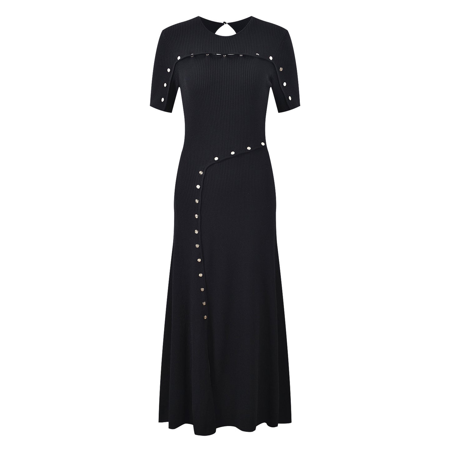 Slim fit button decoration Dress