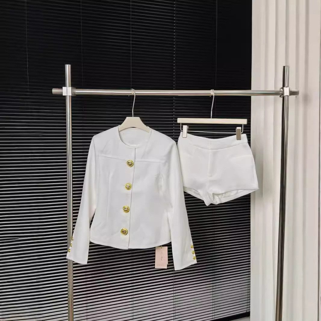 women's casual blazer shorts suit