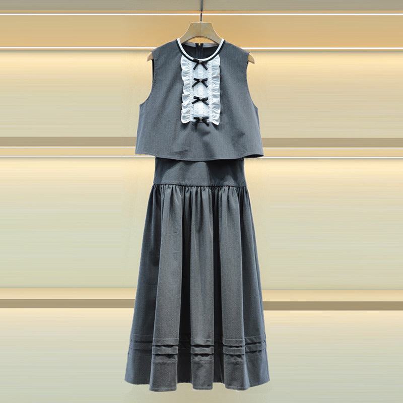 Diamond Sleeveless High Waist Dress Set