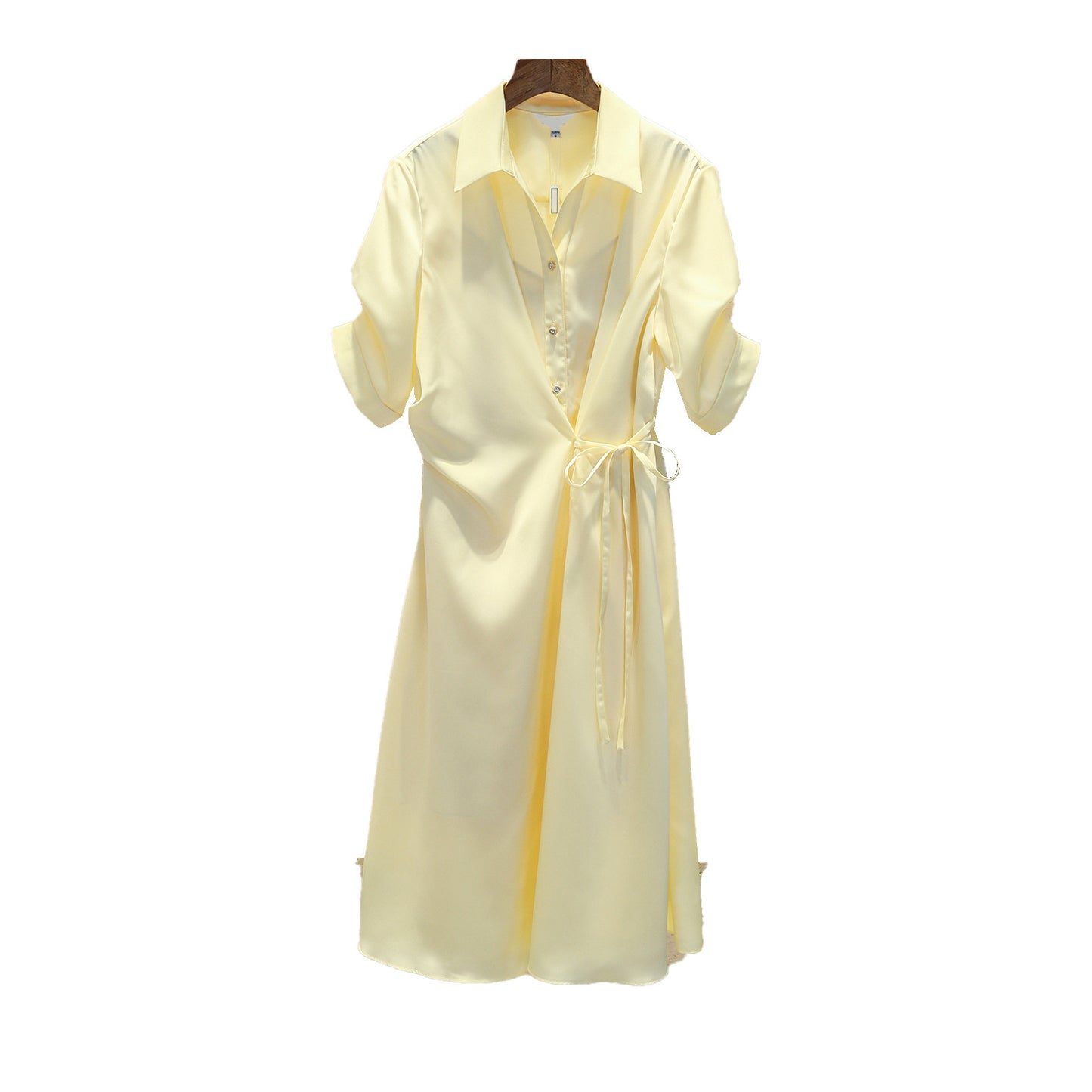 Robe de soirée à revers et lacets sur le côté