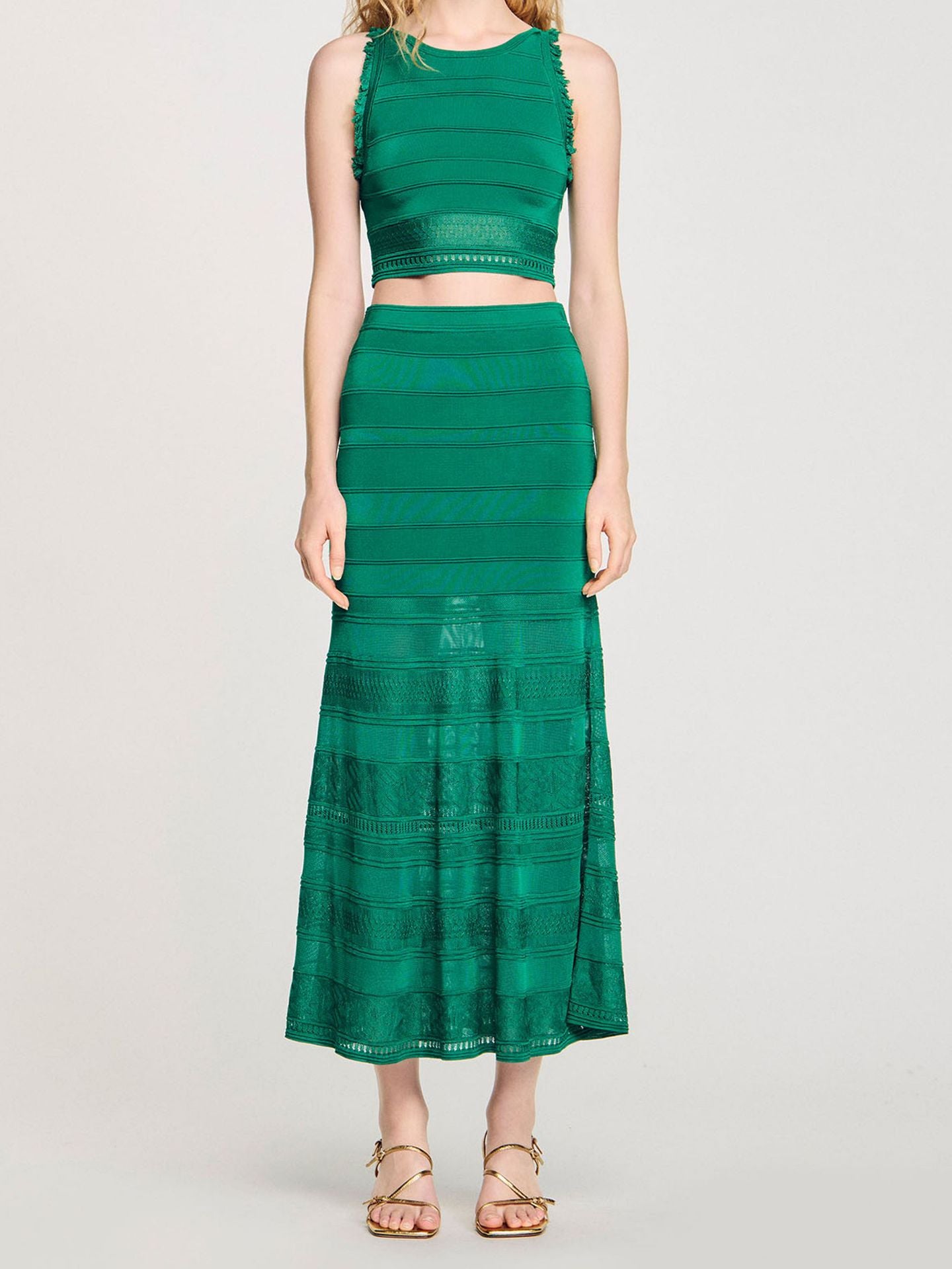 Slim vest top + skirt set for women