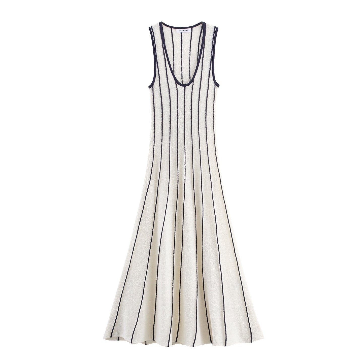 Midlength White stripes dress