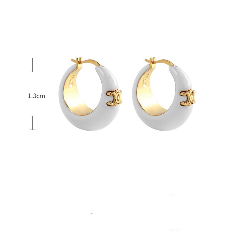 Celin  Arch New Enamel Glaze Earrings