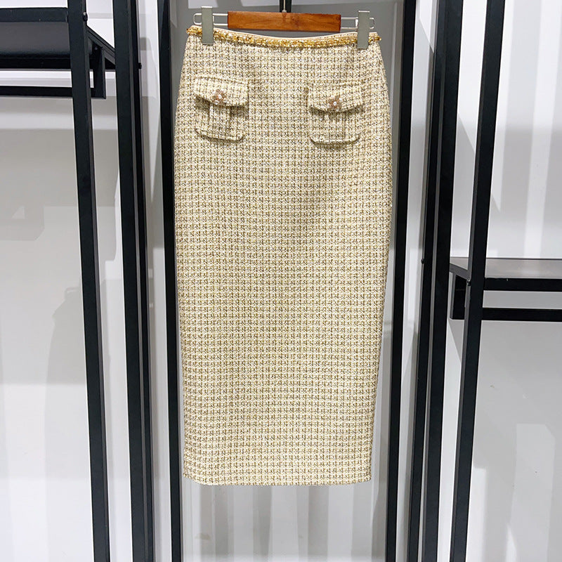 Diamond Buckle Hip Skirt Set