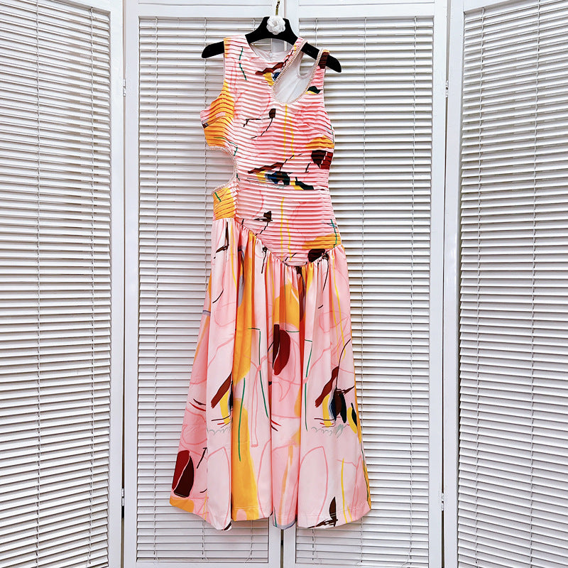 Diamant Falten -Taille Slim Kleid