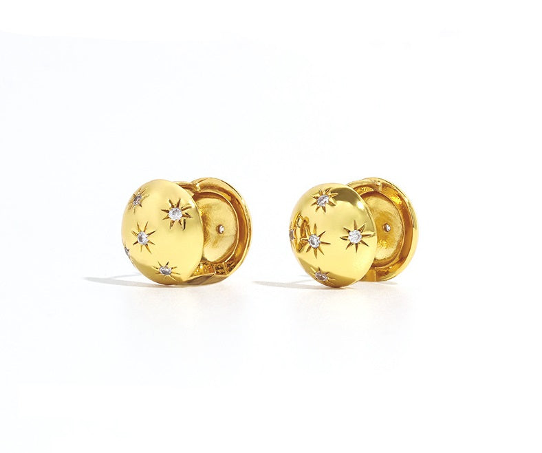 Double-sided stars and fashionable earrings,