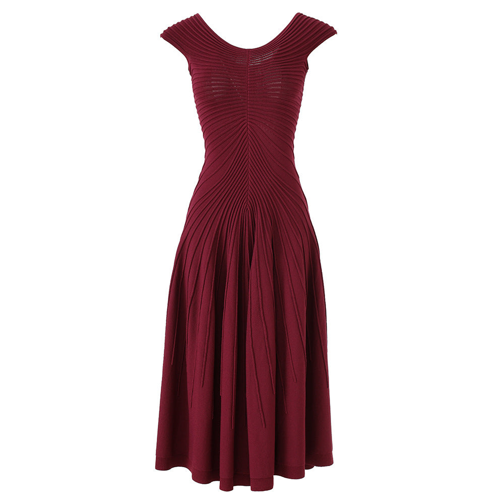 Waist Slimming A-Line Skirt dress- Long