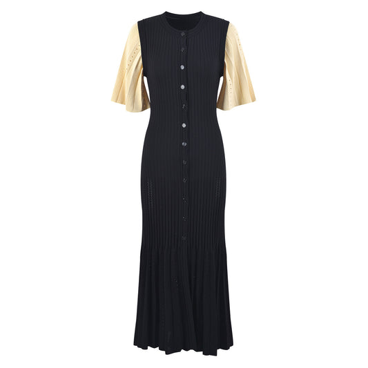 Sandro Mid Long two tone Tricot dress