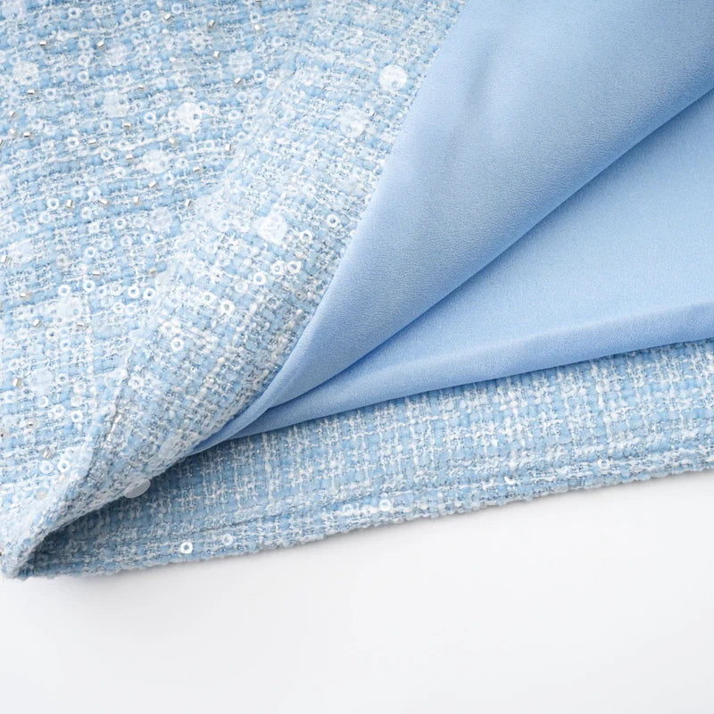Minon à paillettes de manon bleu tweed