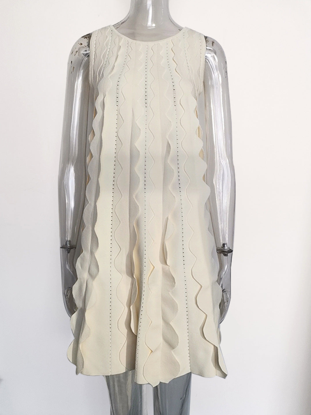 Tie-Neck Knitted Elegant Dress