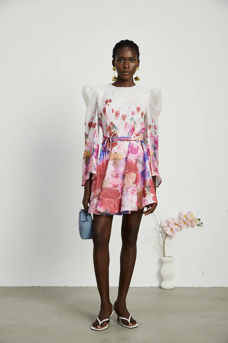 Marjolaine à imprimé floral mini robe