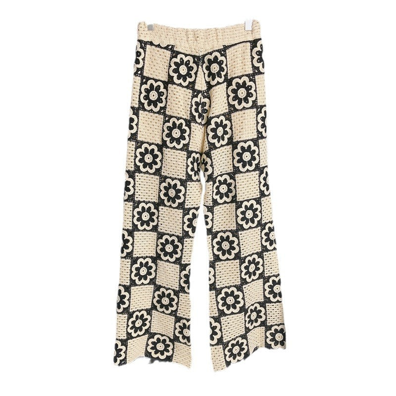 Ensemble pull en tricot sans manches et pantalon à jambe large