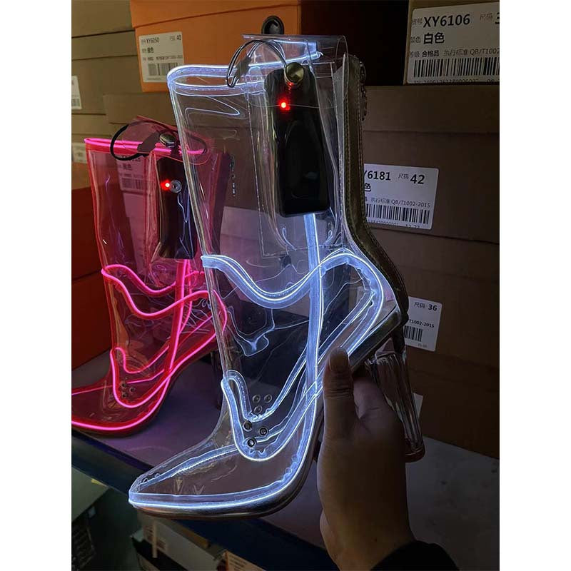 zipper high-top boots