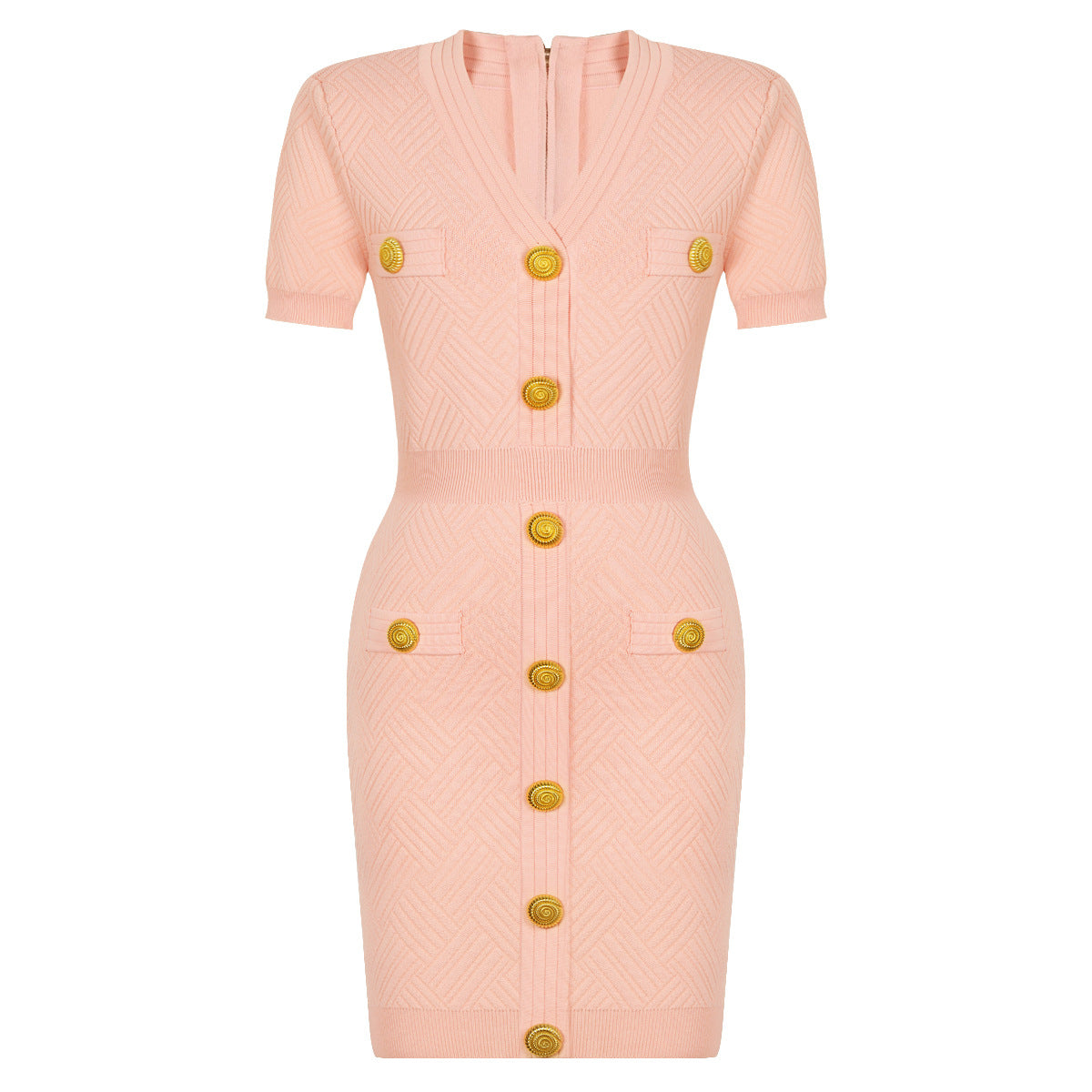 V-Neck Slim Plama Dress