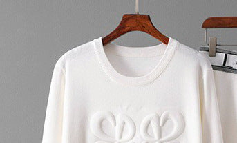 sweater + loose knitted casual sweatpants set