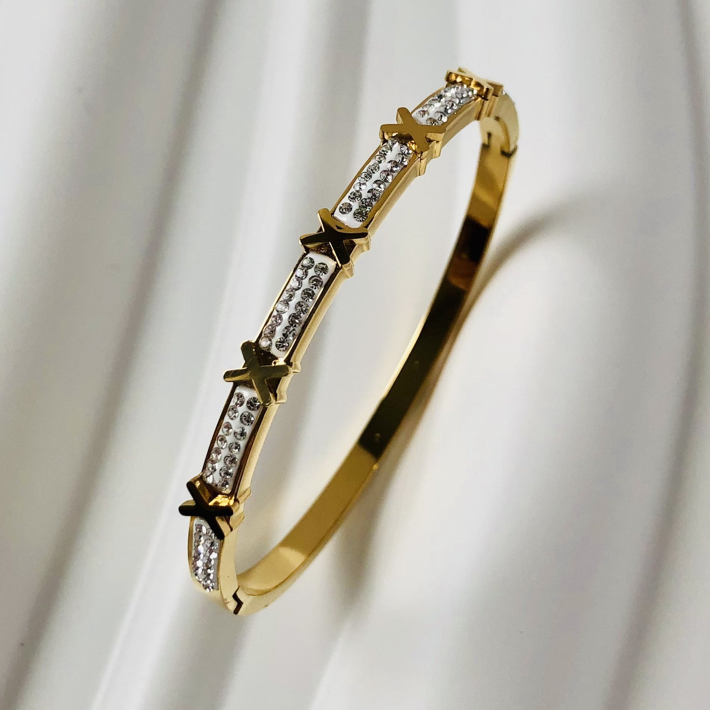 Stainless steel mud diamond bracelet set