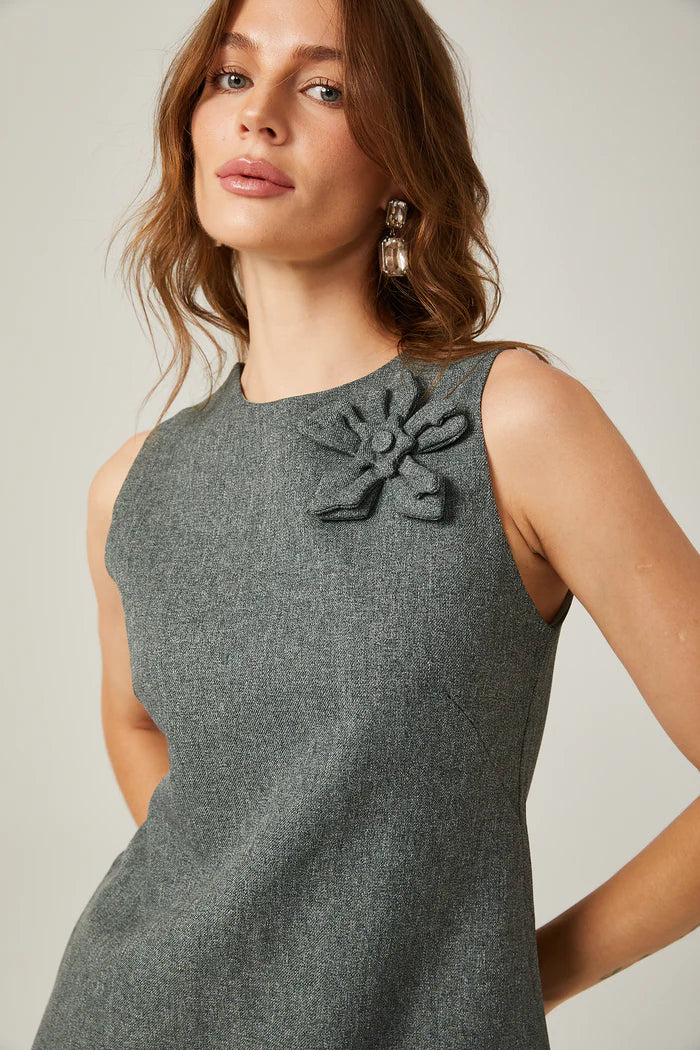 Viviane Grey Floral Sans sans manches robe