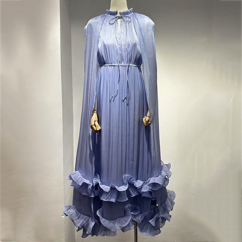 Krawatte Ruffle Maxi Kleid