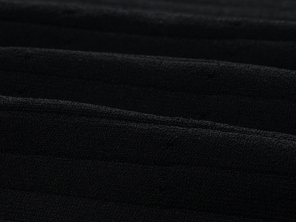 Sandro Collared Midi Dress in Knit- Black