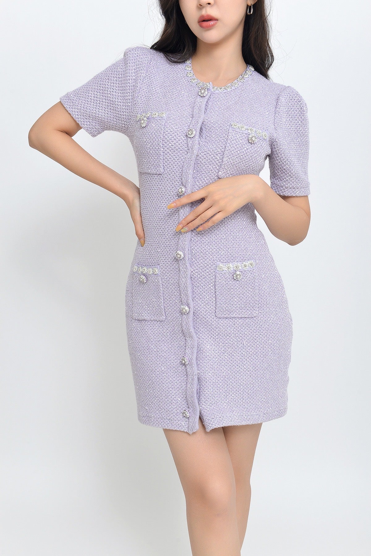 SELF-PORTRAIT

Sequin-Embellished Knitted Mini Dress