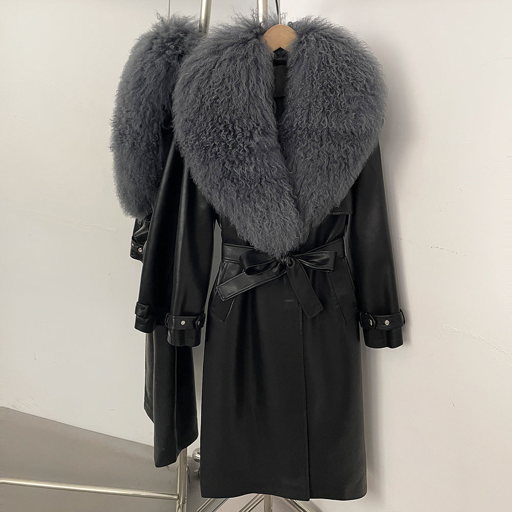 Large Fur Collar, Long Thick Coat