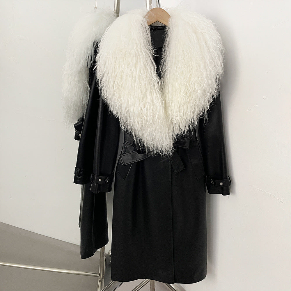 Large Fur Collar, Long Thick Coat