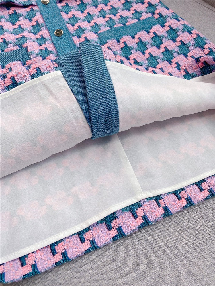 Robe trompe-l'œil en tissu weed SANDROT