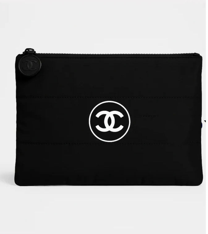 NYLON BEAUTY POUCH BAG - BLACK