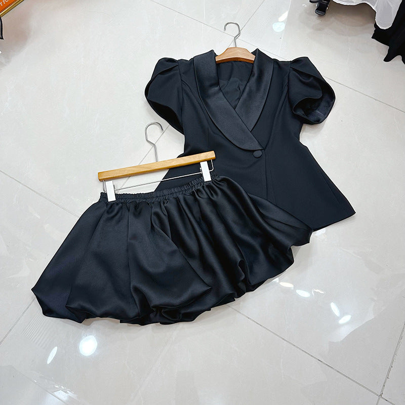 High-Waisted Short Skirt Set