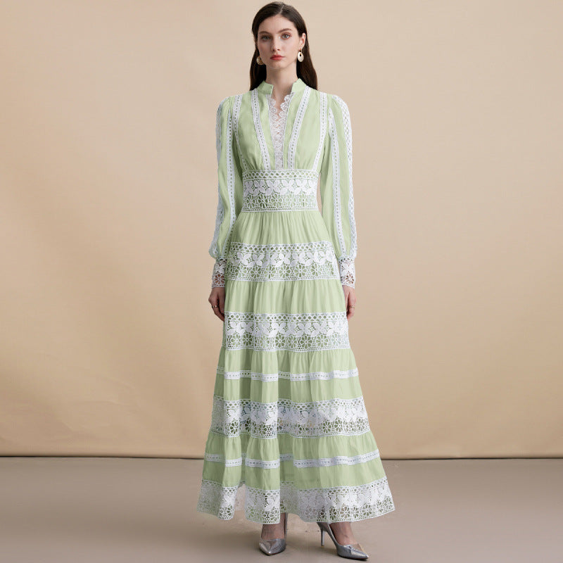 Lantern Sleeves Slim Dress