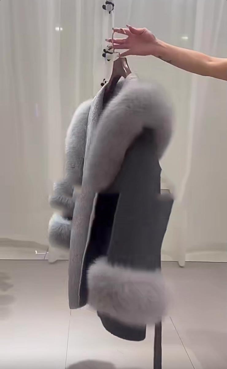 Double-sided Fur cashmere wool coat