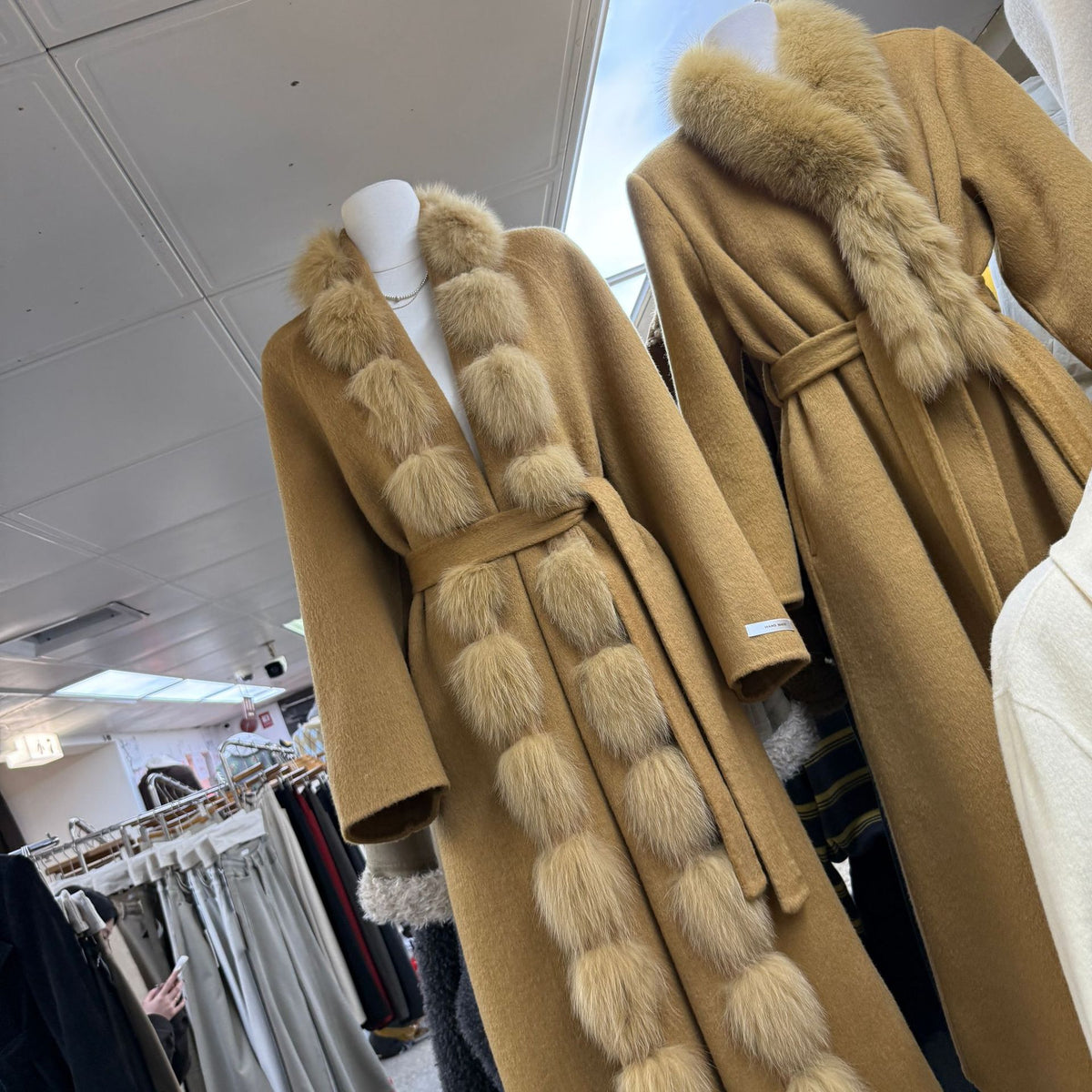 Large Fur Collar Double-Sided Wool Coat