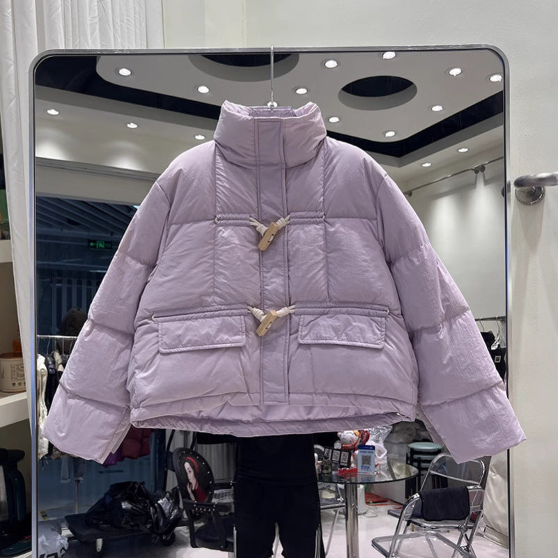 square wooden buckle bread jacket