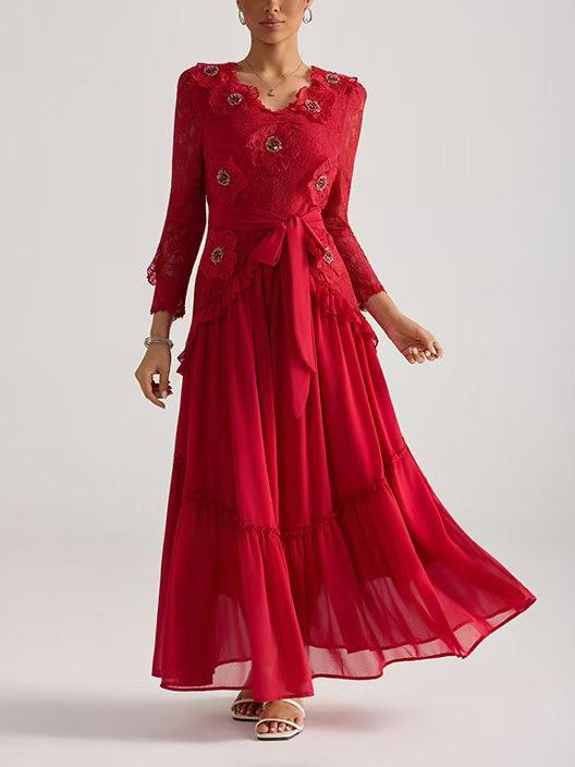 Celeste 3D Flower Maxi Dress