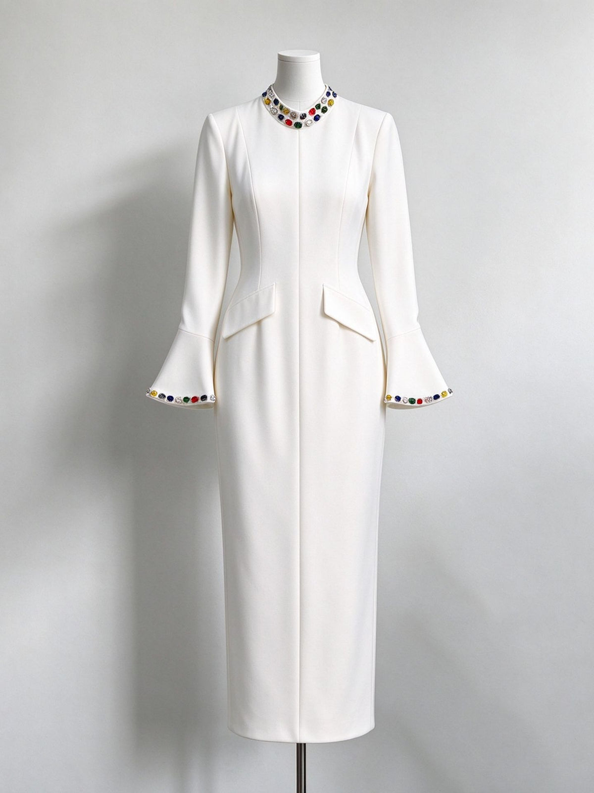 Royal Gem Bell Sleeve Dress