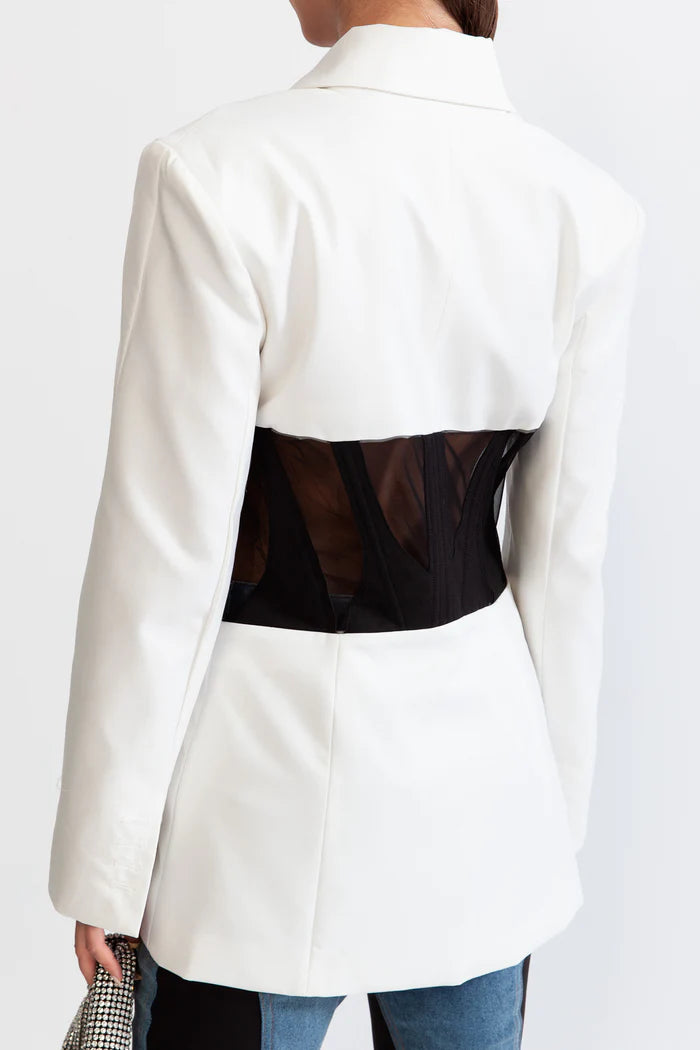 CORSET BLAZER - WHITE