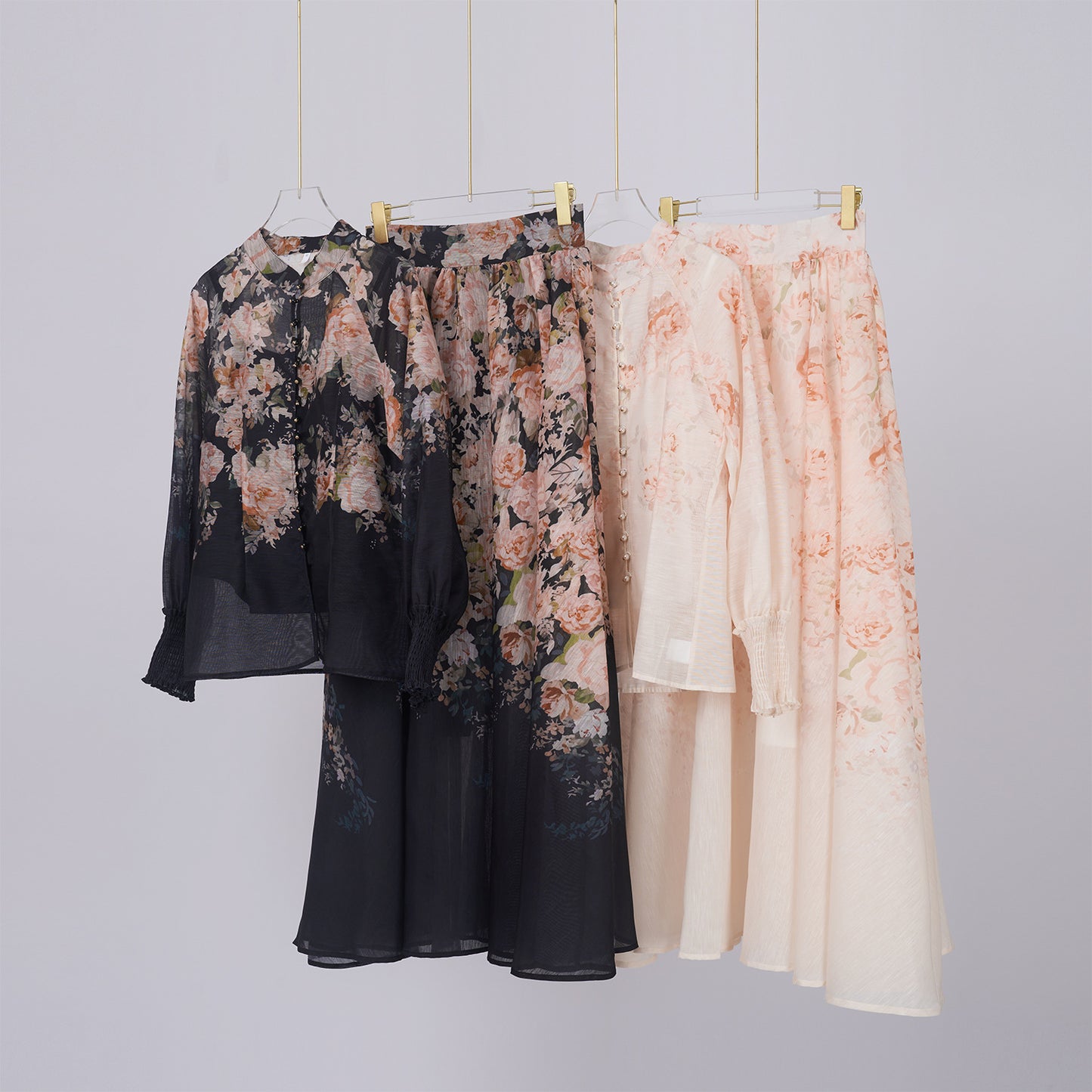 Flower stand collar dress