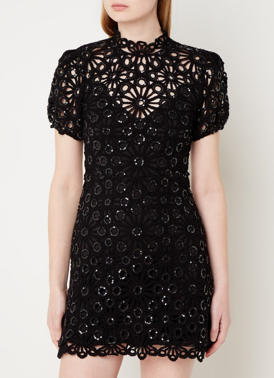 Robe mini Maj à sequins et motif tricoté