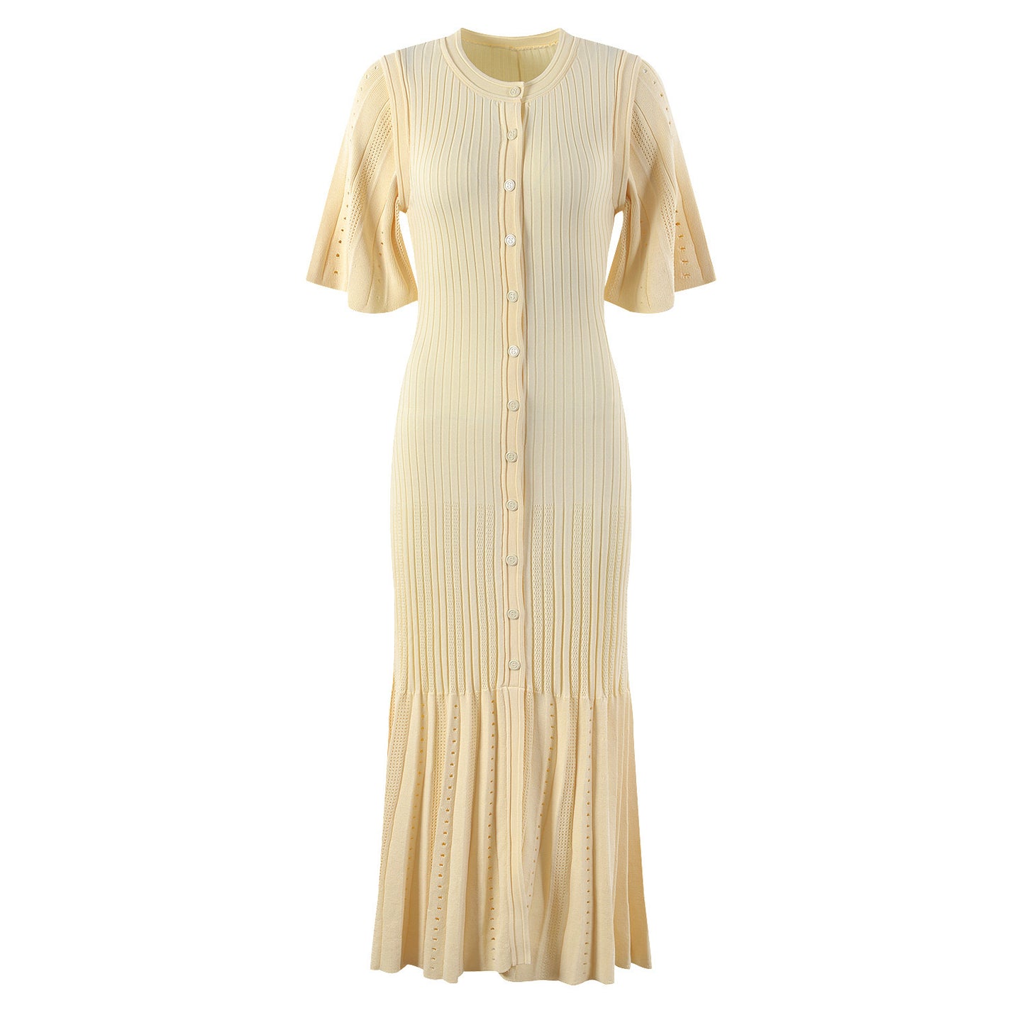 sandro yellow dress Ruffled Maxi Imagined in premium silk for a fluid SANDRO GISELLE KNIT MIDI DRESS