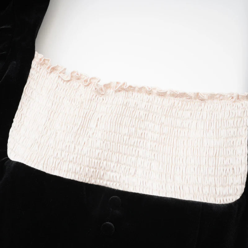 Coralie Mini robe en velours à manches longues