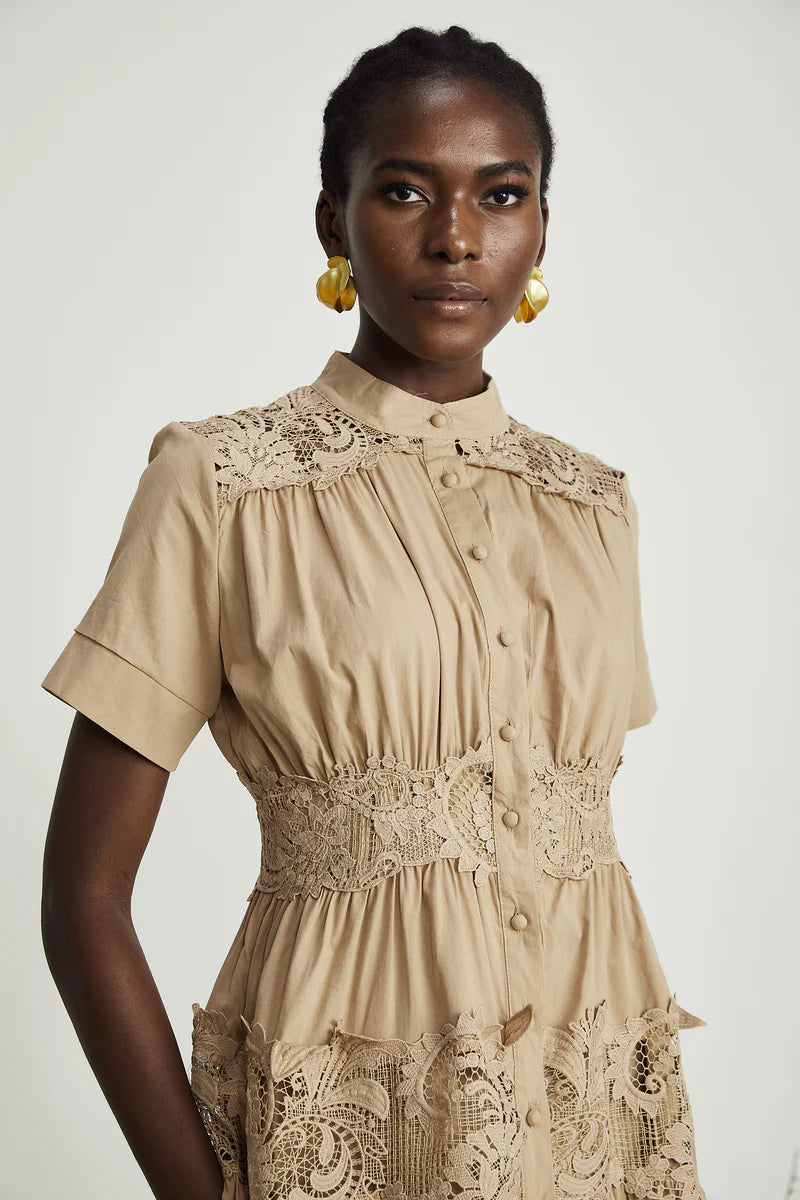 Elinor Lace-Detail Cut-Out Robe