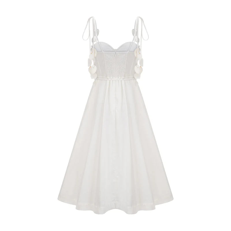 Hélène white corset midi dress