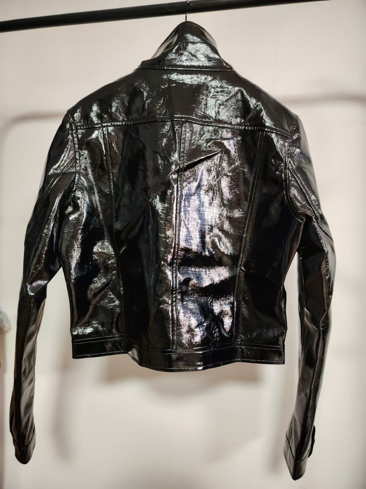 Glossy leather jacket