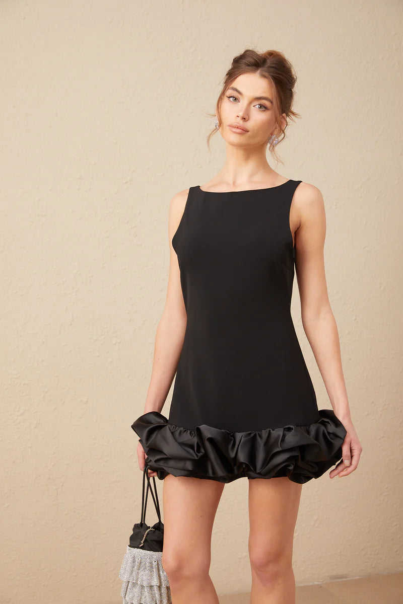 Loujain open-back ruffled mini dress