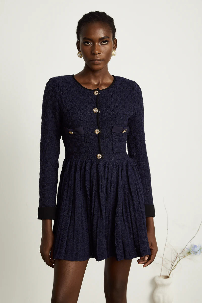 Cloé Knited Pleeded Mini Robe
