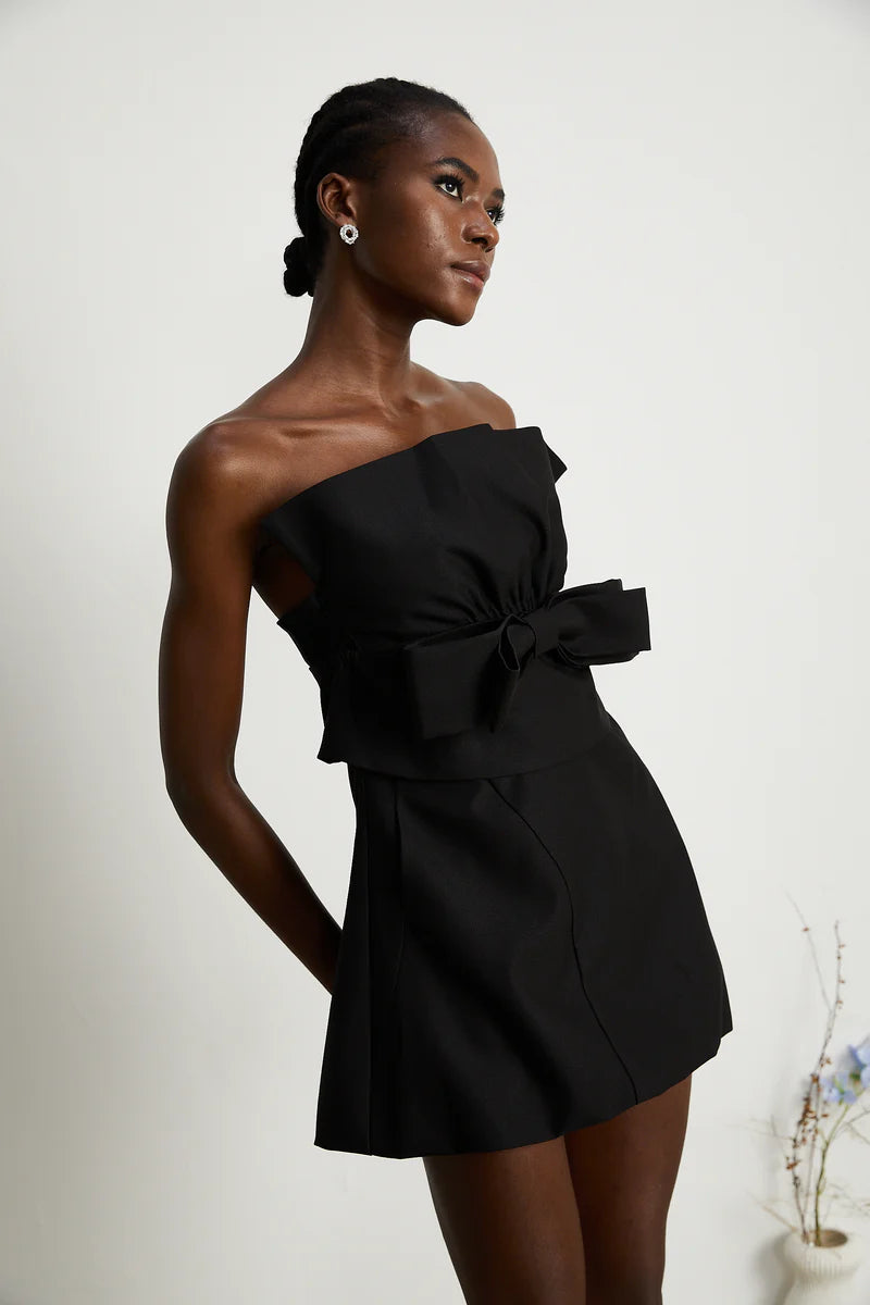 Caribe Bowknot mini-robe à épaules dénudées
