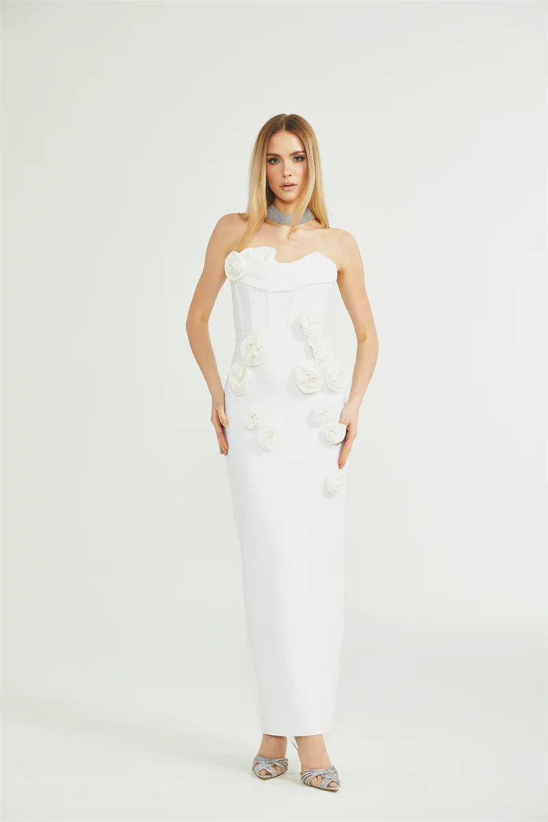 Geneviève off-shoulder floral dress