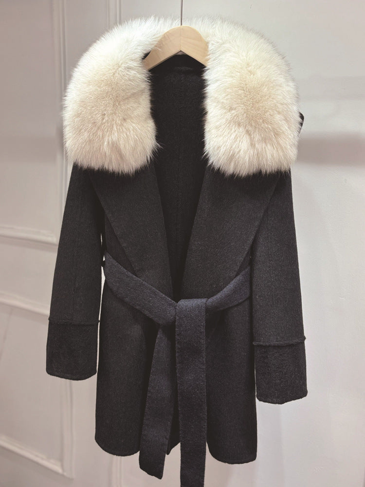 Cuff wool coat